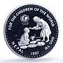 Nepal 500 rupees UNICEF Save the Children Child Year proof silver coin 1997