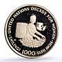 Tanzania 1000 shillings Decade For Women United Nations UN proof gold coin 1984