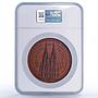 Germany Prussia Cologne Cathedral History Architecture MS64 NGC BN medal 1880