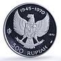 Indonesia 500 rupiah Wayang Dancer Independence proof silver coin 1970