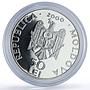 Moldova 50 lei Japca Monastery Church Religion Architecture silver coin 2000