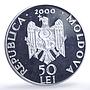 Moldova 50 lei Japca Monastery Church Religion Architecture silver coin 2000