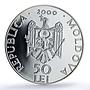 Moldova 50 lei Hirbovat Monastery Church Religion Architecture silver coin 2000