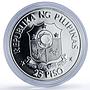 Philippines 25 piso Marcos Reagan Visit History Politics silver coin 1982
