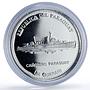 Paraguay 1 guarani Canonero Central Bank Anniversary Ship proof silver coin 2002