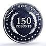 El Salvador 150 colones United Peace Unidos Paz Chapultepec silver coin 1992
