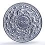 Sri Lanka Ceylon 5 rupees Buddhism 2500 Years Animals Religion silver coin 1957
