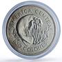 Costa Rica 100 colones Manatee Conservation Wildlife Fauna silver coin 1974