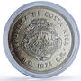 Costa Rica 100 colones Manatee Conservation Wildlife Fauna silver coin 1974