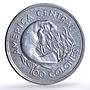 Costa Rica 100 colones Manatee Conservation Wildlife Fauna silver coin 1974