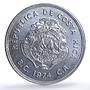 Costa Rica 100 colones Manatee Conservation Wildlife Fauna silver coin 1974