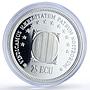 Spain Catalonia 25 ecu Francesc Macia Llussa History proof silver coin 1995