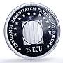 Spain Catalonia 25 ecu Francesc Macia Llussa History proof silver coin 1995