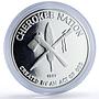 USA Cherokee Nation 50 Eagles Indian Tomahawk Peace Pipe proof silver medal 1980