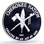 USA Cherokee Nation 50 Eagles Indian Tomahawk Peace Pipe proof silver medal 1980