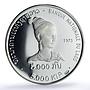 Laos 5000 kip Savang Vatthana Laotian Maiden Woman proof silver coin 1975