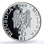 Moldova 50 lei Raciula Monastery Church Religion Architecture silver coin 2000
