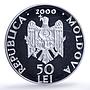 Moldova 50 lei Raciula Monastery Church Religion Architecture silver coin 2000