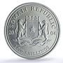 Somalia 1000 shillings Elephant African Wildlife Fauna silver coin 2004