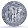 Somalia 1000 shillings Elephant African Wildlife Fauna silver coin 2004
