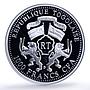 Togo 1000 francs Cat Year Lunar Chinese Calendar Gilt proof silver coin 2011