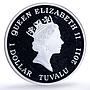 Tuvalu 1 dollar Golden Retreiver Working Dogs Color proof silver coin 2011
