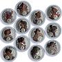 Niue 1 dollar x 12 Zodiac Signs Mucha Art Color proof silver coins 2010 - 2011