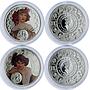 Niue 1 dollar x 12 Zodiac Signs Mucha Art Color proof silver coins 2010 - 2011