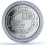 Sri Lanka 1000 rupees Independence 50th Anniversay Lion proof silver coin 1998
