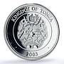 Tonga 2 paanga King Tupou IV 85th Birth Politics Gilt proof silver coin 2003