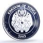 Tonga 2 paanga King Tupou IV 85th Birth Politics Gilt proof silver coin 2003