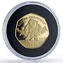 Gibraltar 50 pence Father Christmas Dog Cat Cartoons proof gold coin 2019