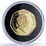Gibraltar 50 pence Father Christmas Dog Cat Cartoons proof gold coin 2019