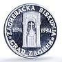 Croatia 100 kuna St. Blaise Church Monastery Zagreb Religion silver coin 1994