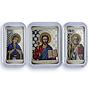 Macedonia 10 denari x 3 Set Jesus Mother God Nicholas Religion silver coins 2017