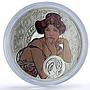 Niue 1 dollar Pisces Zodiac Signs Mucha Art Color proof silver coin 2011