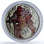 Niue 1 dollar Cancer Zodiac Signs Mucha Art Color proof silver coin 2011