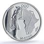 Greece 10 euro Olympics Torch Relay Athens Africa PF70 NCG silver coin 2004