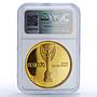 Mexico Football World Cup Jules Rimet Eagle Bird Gilt MS66 NGC bronze medal 1970