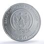 Rwanda 50 francs Gorilla African Ounce Wildlife Fauna MS70 NGC silver coin 2008