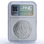 Rwanda 50 francs Gorilla African Ounce Wildlife Fauna MS70 NGC silver coin 2008