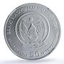 Rwanda 50 francs Gorilla African Ounce Wildlife Fauna MS70 NGC silver coin 2008