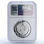 Belarus 20 roubles Lynxes Protection Wildlife Fauna PF70 NGC silver coin 2008