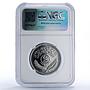 Iraq 250 fils Peace Kurds Anniversary Politics KM-131 PF67 NGC CuNi coin 1971