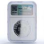 Kazakhstan 500 tenge Bear Tien Shan Red Book Fauna PF68 NGC silver coin 2008