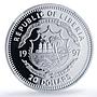 Liberia 20 dollars Princess Diana Teresa Politics PF69 NGC silver coin 1997