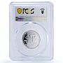 Cameroon 1500 CFA Football Germany IDAC 1 Africa Elephant MS68 PCGS AG coin 2006