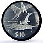 Eritrea 10 dollars Pteranodon Preserve Dinosaurs PR66 PCGS silver coin 1993