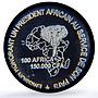 Guinea 150000 CFA President Conte 100 Africa Elephant MS67 PCGS silver coin 2003