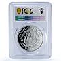 Liberia 10 dollars Corythosaurus Preserve Dinosaurs PR68 PCGS silver coin 1993